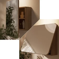 Badspiegelschrank Zino Goldkraft Eiche 65 x 50 cm mit Regalen Vicco