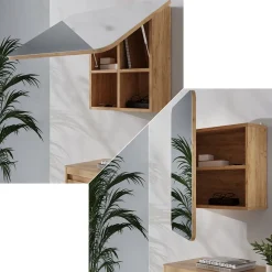 Badspiegelschrank Zino Goldkraft Eiche 65 x 50 cm mit Regalen Vicco