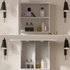 Badspiegelschrank Zino Weiß 70 x 50 cm mit Regalen Vicco