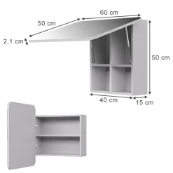 Badspiegelschrank Zino Weiß 60 x 50 cm mit Regalen Vicco