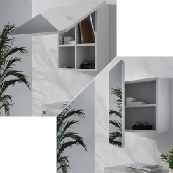 Badspiegelschrank Zino Weiß 60 x 50 cm mit Regalen Vicco