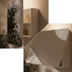 Badspiegelschrank Zino Weiß 65 x 50 cm mit Regalen Vicco