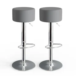 Barhocker 2er Set Grau 33 x 92 cm 2 Teilig Vicco