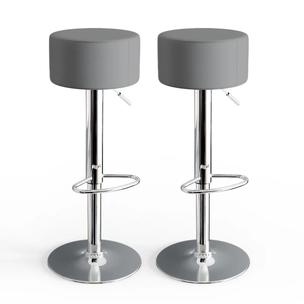 Barhocker 2er Set Grau 33 x 92 cm 2 Teilig Vicco