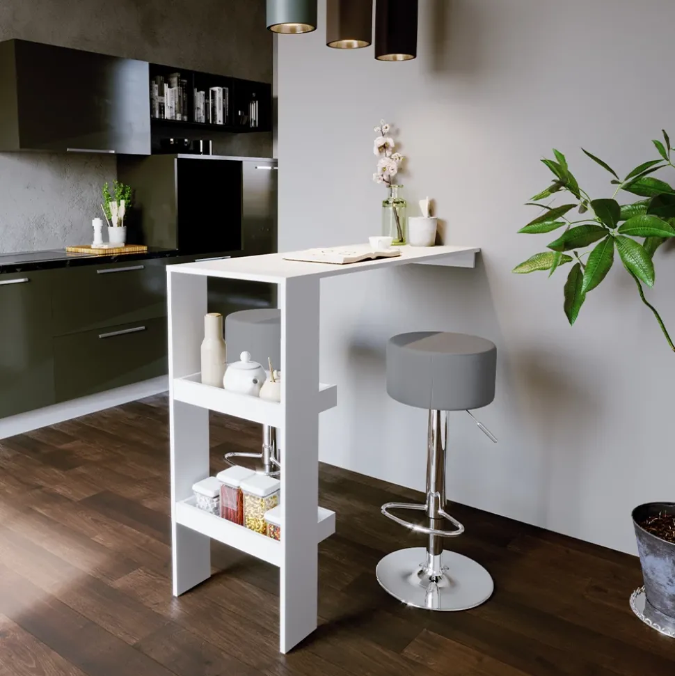 Barhocker 2er Set Grau 33 x 92 cm 2 Teilig Vicco