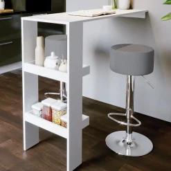 Barhocker 2er Set Grau 33 x 92 cm 2 Teilig Vicco