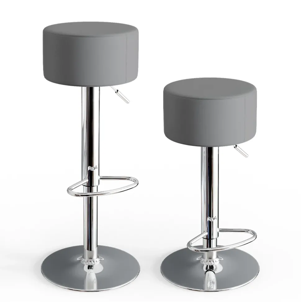 Barhocker 2er Set Grau 33 x 92 cm 2 Teilig Vicco