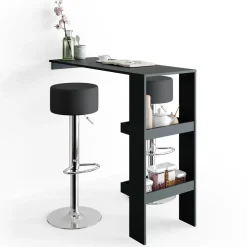 Barhocker 2er Set Schwarz 33 x 92 cm 2 Teilig Vicco