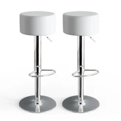 Barhocker 2er Set Weiß 33 x 92 cm 2 Teilig Vicco