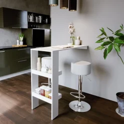 Barhocker 2er Set Weiß 33 x 92 cm 2 Teilig Vicco