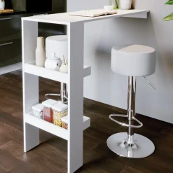 Barhocker 2er Set Weiß 33 x 92 cm 2 Teilig Vicco