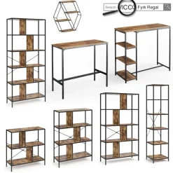 Barhocker 2er Set Fyrk Eiche rustikal 32 x 78 cm 2 Teile Vicco