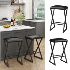 Barhocker Vault Schwarz 40 x 64 cm 2er Set Vicco