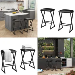 Barhocker Vault Schwarz 40 x 64 cm 2er Set Vicco