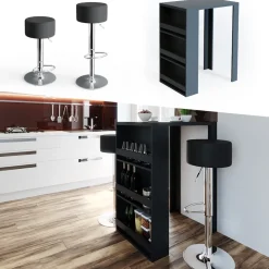 Bartisch Anthrazit 57 x 80 cm Vicco