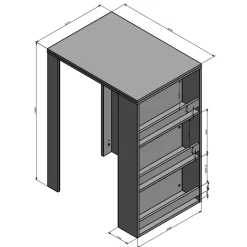 Bartisch Anthrazit 57 x 80 cm Vicco