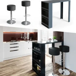 Bartisch Anthrazit 57 x 117 cm Vicco