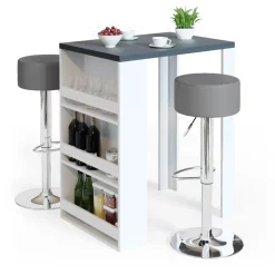 Bartisch Anthrazit/Weiß 57 x 80 cm Vicco