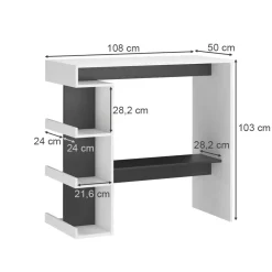 Bartisch Dana Weiß 108 x 50 cm Vicco