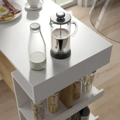 Bartisch Dana Weiß/Goldkraft Eiche 108 x 50 cm Vicco