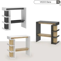 Bartisch Dana Weiß/Goldkraft Eiche 108 x 50 cm Vicco