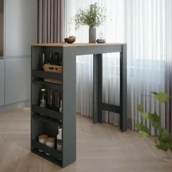 Bartisch Repose Anthrazit/Goldkraft Eiche 45 x 110 cm Vicco