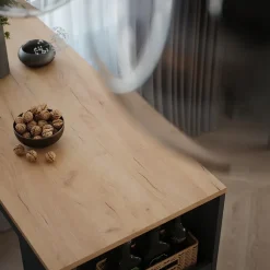 Bartisch Repose Anthrazit/Goldkraft Eiche 45 x 110 cm Vicco