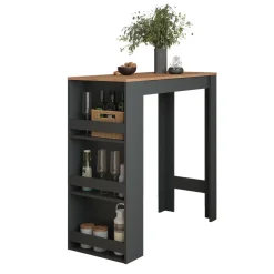 Bartisch Repose Anthrazit/Goldkraft Eiche 45 x 110 cm Vicco