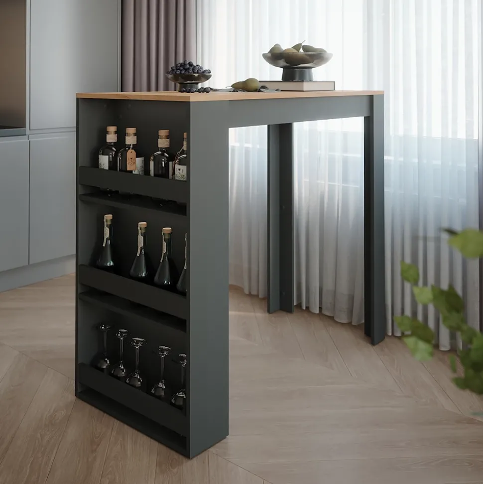 Bartisch Repose Goldkraft Eiche/Anthrazit 57 x 117 cm Vicco