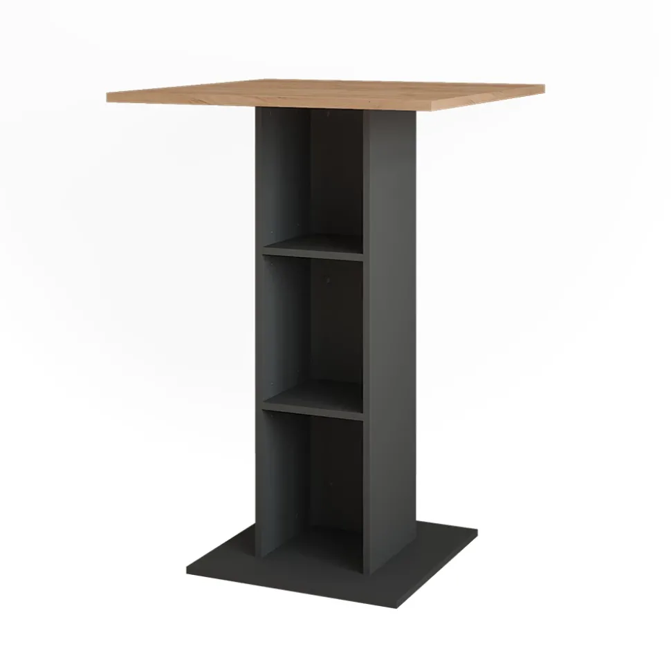 Bartisch Repose Goldkraft Eiche/Anthrazit 75 x 75 cm Vicco