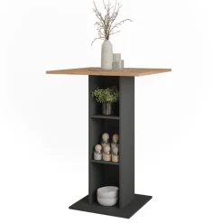 Bartisch Repose Goldkraft Eiche/Anthrazit 75 x 75 cm Vicco