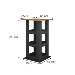 Bartisch Repose Goldkraft Eiche/Anthrazit 65 x 65 cm Vicco