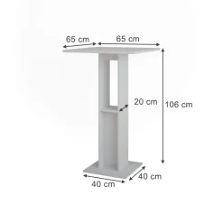 Bartisch Repose Weiß 65 x 65 cm Vicco