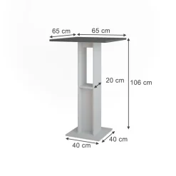 Bartisch Repose Weiß/Anthrazit 65 x 65 cm Vicco