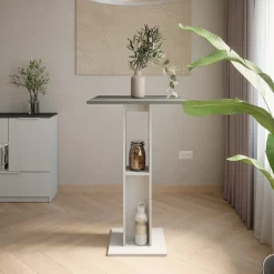 Bartisch Repose Weiß/Anthrazit 65 x 65 cm Vicco