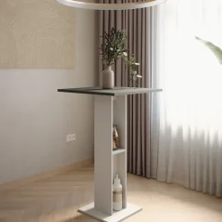 Bartisch Repose Weiß/Anthrazit 65 x 65 cm Vicco