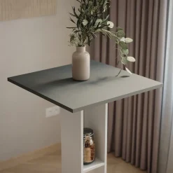 Bartisch Repose Weiß/Anthrazit 65 x 65 cm Vicco