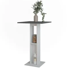 Bartisch Repose Weiß/Anthrazit 65 x 65 cm Vicco
