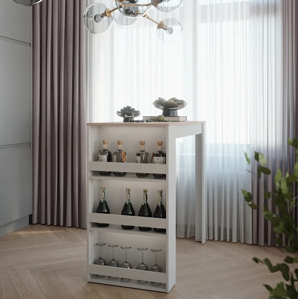 Bartisch Repose Weiß/Sonoma 57 x 117 cm Vicco