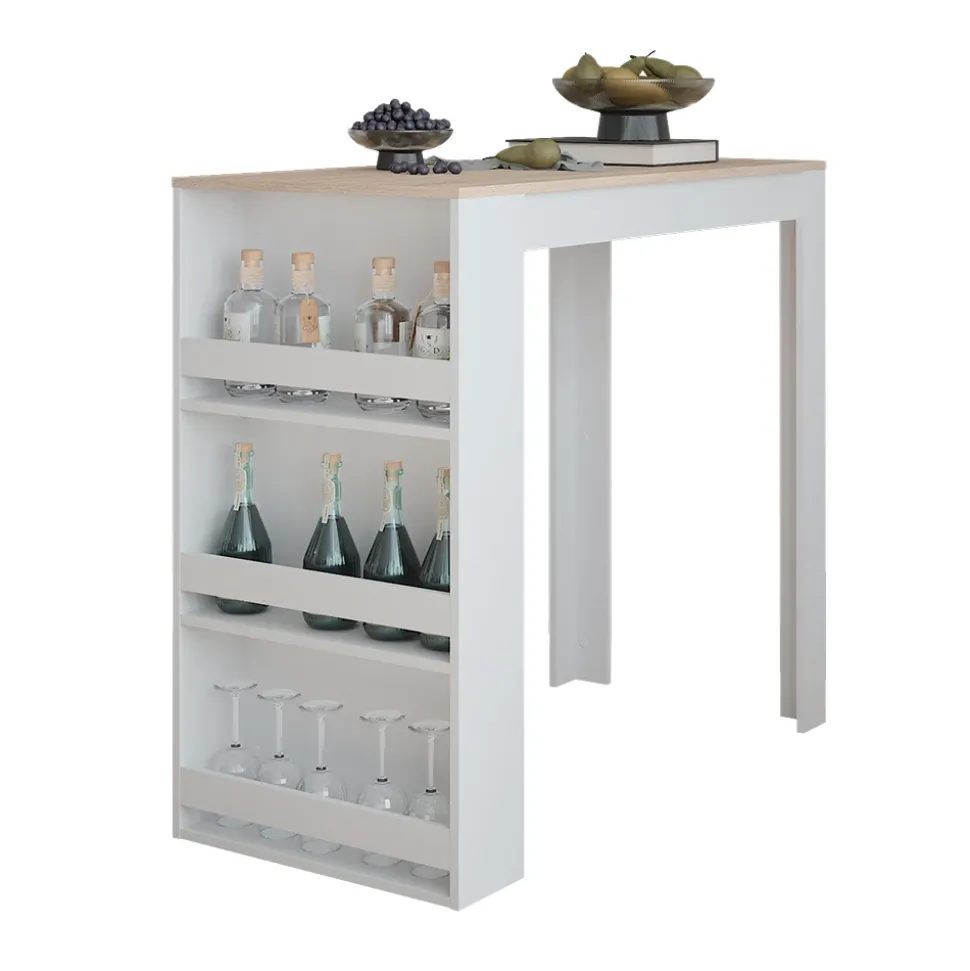 Bartisch Repose Weiß/Sonoma 57 x 117 cm Vicco