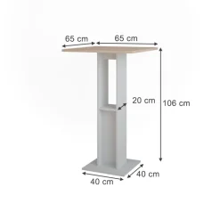 Bartisch Repose Weiß/Sonoma 65 x 65 cm Vicco
