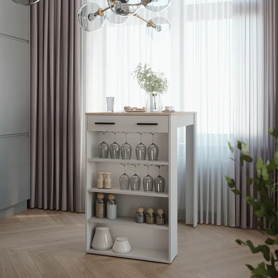 Bartisch Repose Weiß/Sonoma 67 x 100 cm Vicco