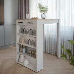 Bartisch Repose Weiß/Sonoma 67 x 100 cm Vicco