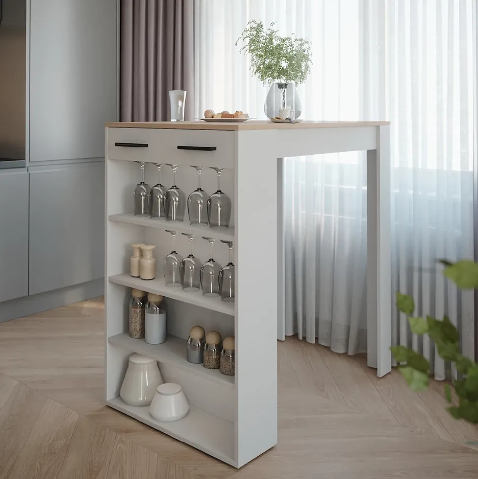 Bartisch Repose Weiß/Sonoma 67 x 100 cm Vicco