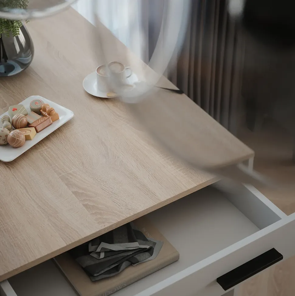 Bartisch Repose Weiß/Sonoma 67 x 100 cm Vicco