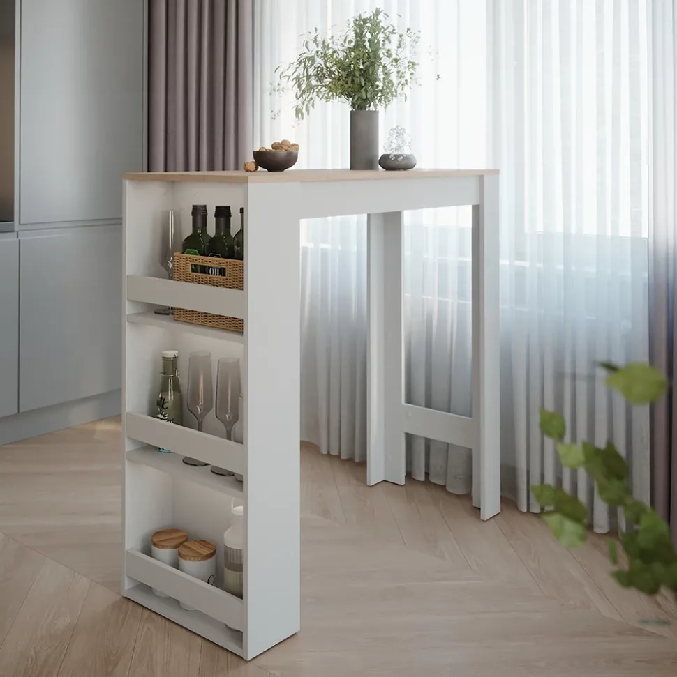 Bartisch Repose Weiß/Sonoma 45 x 110 cm Vicco