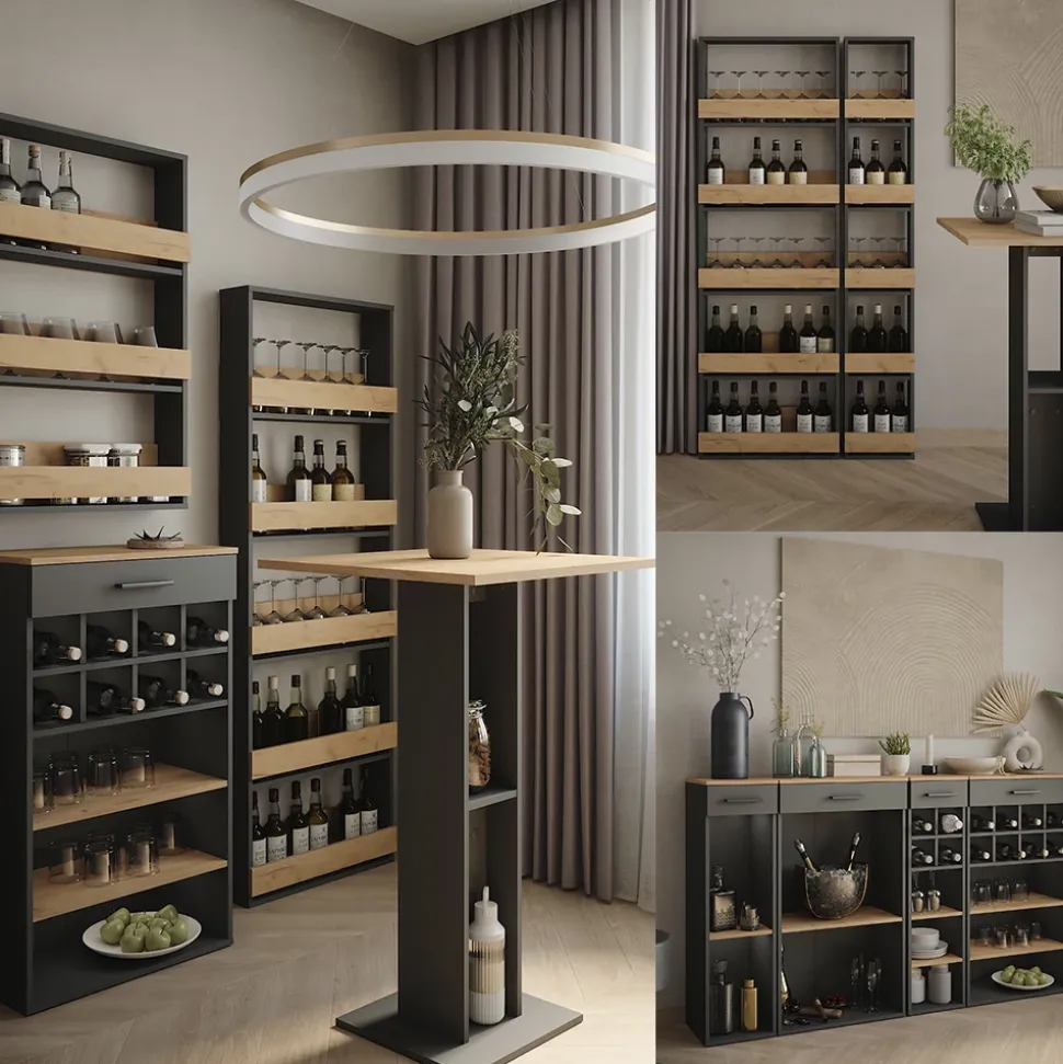 Bartisch Repose Weiß/Sonoma 45 x 110 cm Vicco