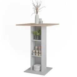 Bartisch Repose Weiß/Sonoma 75 x 75 cm Vicco