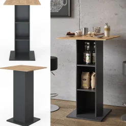 Bartisch Rodeo Anthrazit 70 x 70 cm Vicco