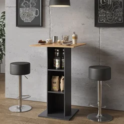 Bartisch Rodeo Anthrazit 70 x 70 cm Vicco